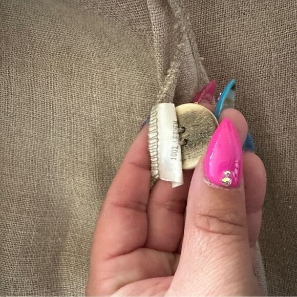 Vintage folklore prairie linen Berwin & Wolff linen tank maxi dress Sz 40 - Picture 5 of 6